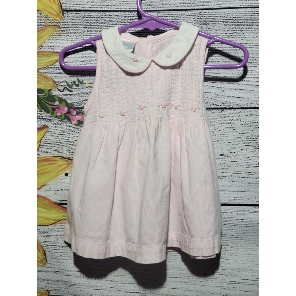 Koala Baby/Kids Pink and White Striped Easter Dress Size 6-9 M